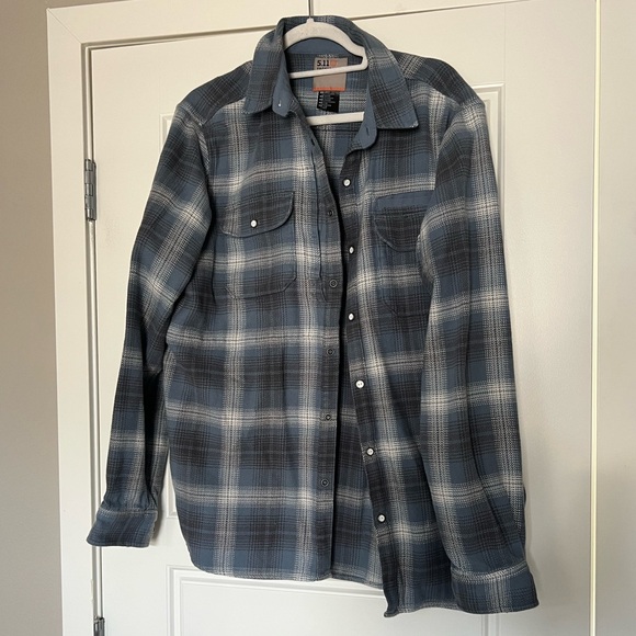 5.11 Men’s Blue and Gray Harrison Long Sleeve Flannel Shirt Style # 72523 - Picture 7 of 12